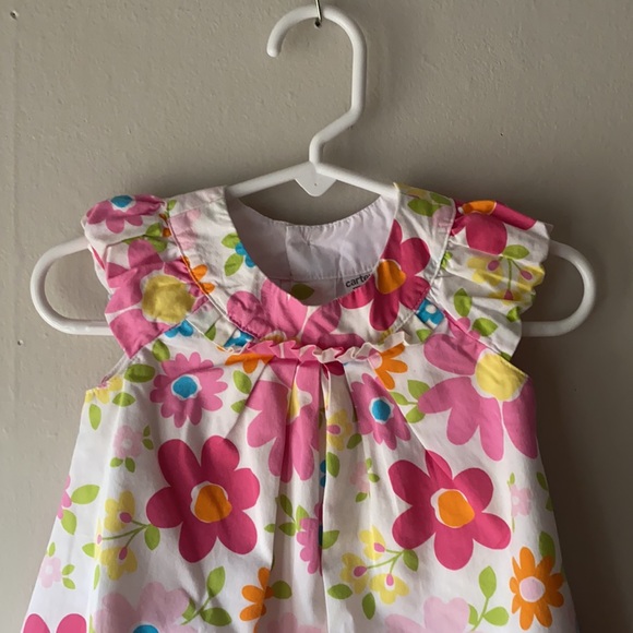 Carter’s Lined Pink Floral Spring/Summer Dress, 12 months - Picture 2 of 7
